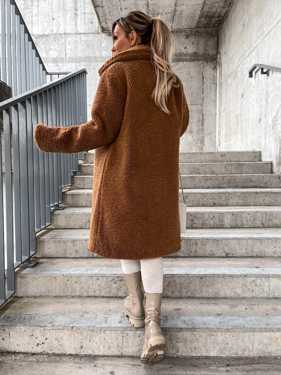 Manteau Long Teddy Femme - Image 8