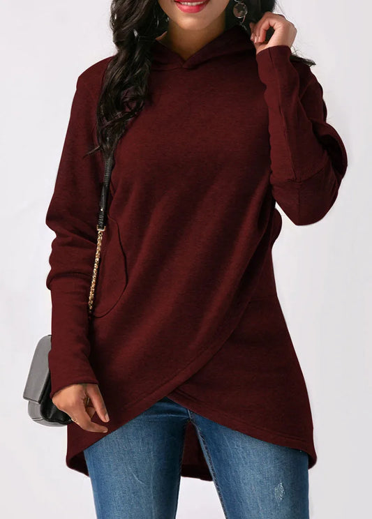Pull Femme Cache-Cœur à Capuche - Image 1