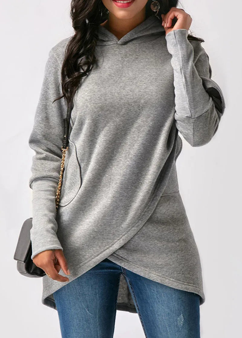 Pull Femme Cache-Cœur à Capuche - Image 3