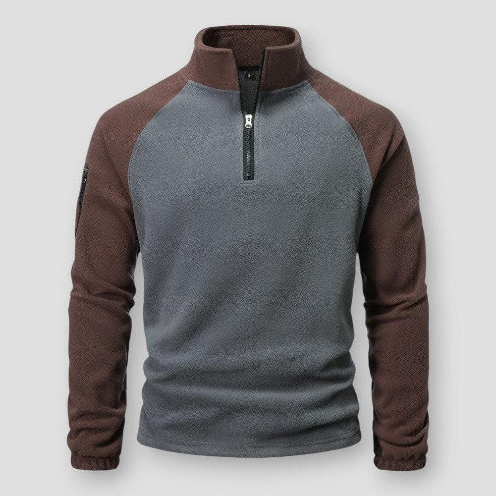 Pull Homme Col Zippé Manches Raglan - Image 3