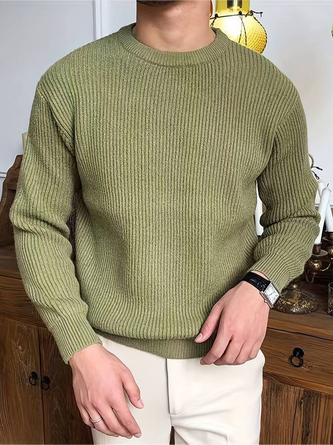 Pull Homme Col Rond Côtelé - Image 10