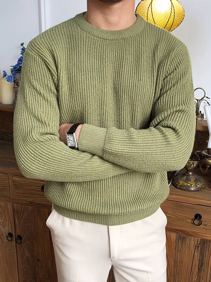 Pull Homme Col Rond Côtelé - Image 9