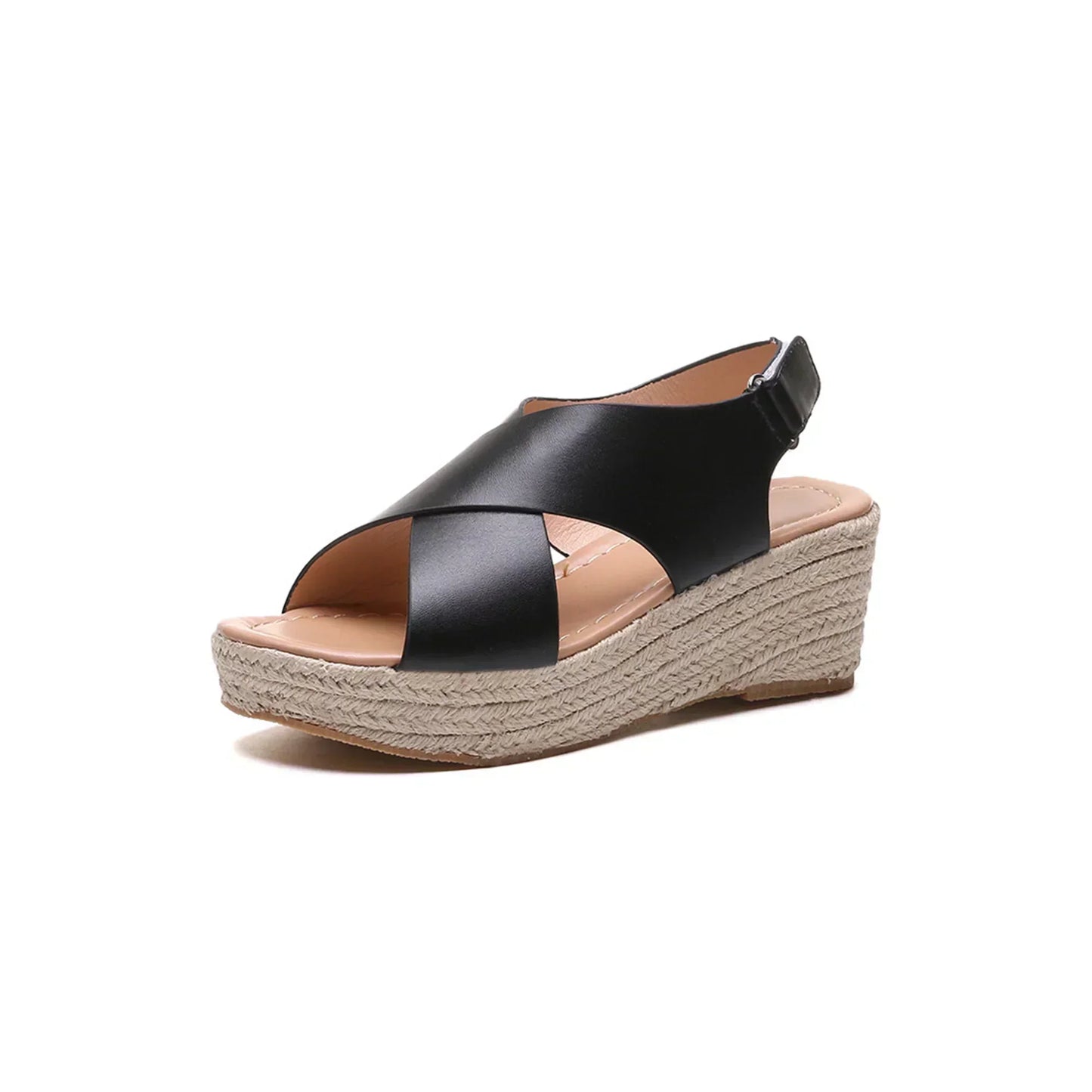 Sandales compensées espadrilles croisées pour femmes - Image 4