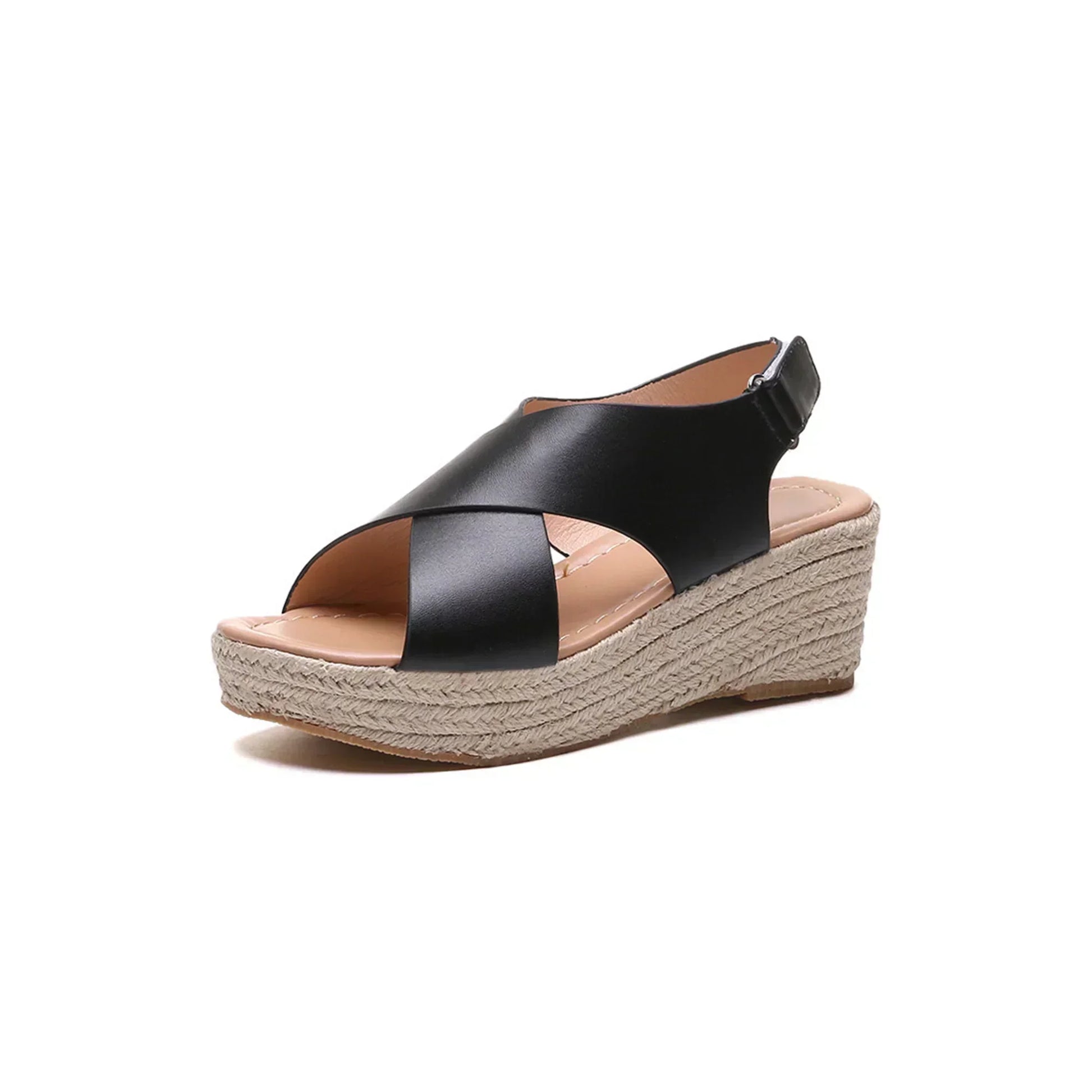 Sandales compensées espadrilles croisées pour femmes - Image 4