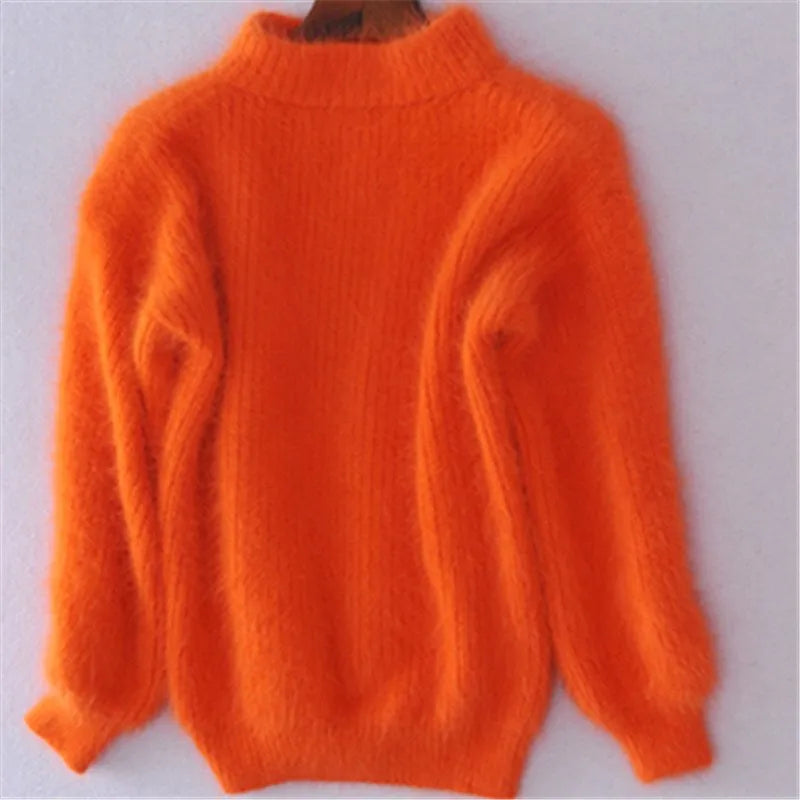 Pull doux et duveteux à manches longues pour femme - Image 5