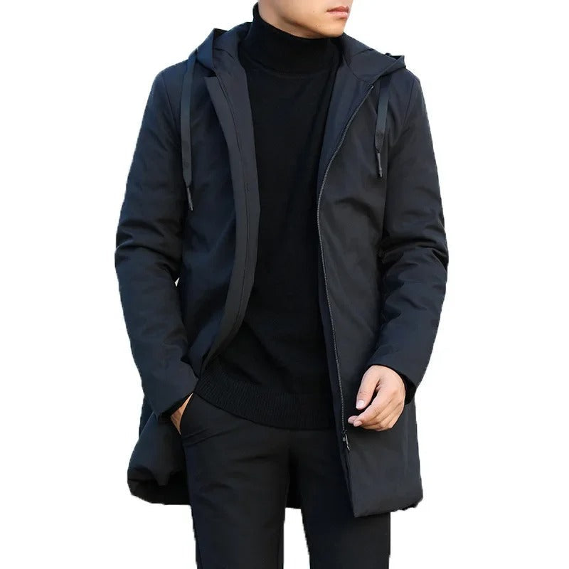 Manteau Mi-Long à Capuche pour Homme - Image 2