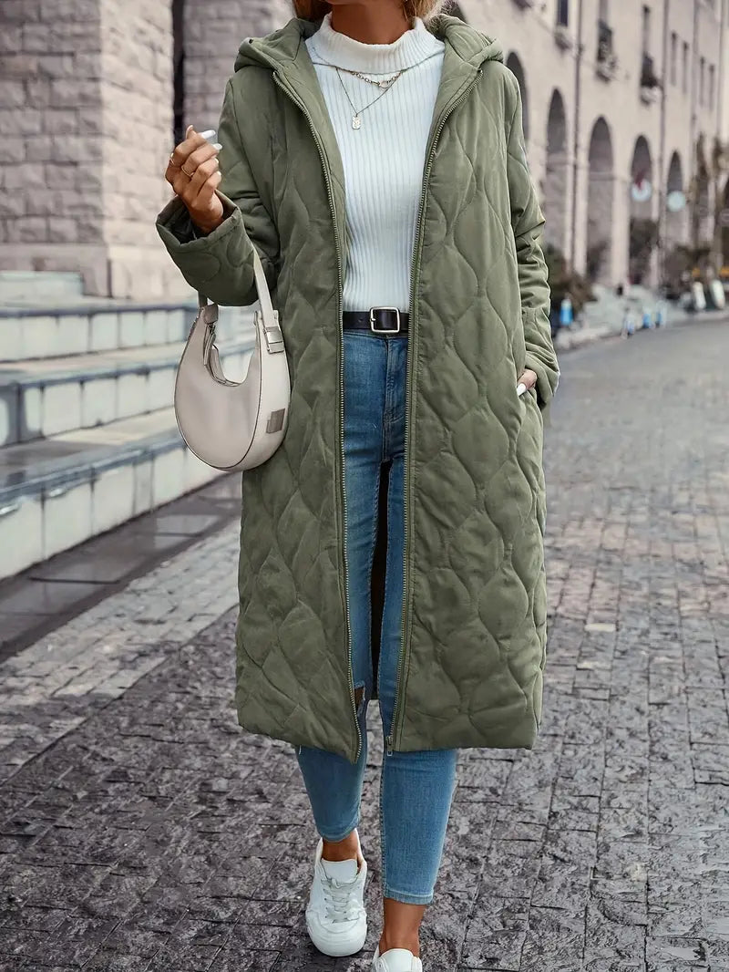 Manteau matelassé à capuche pour femme - Image 1