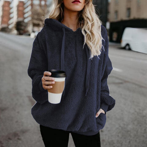 Veste Pull-Over Femme à Capuche en Molleton - Image 4