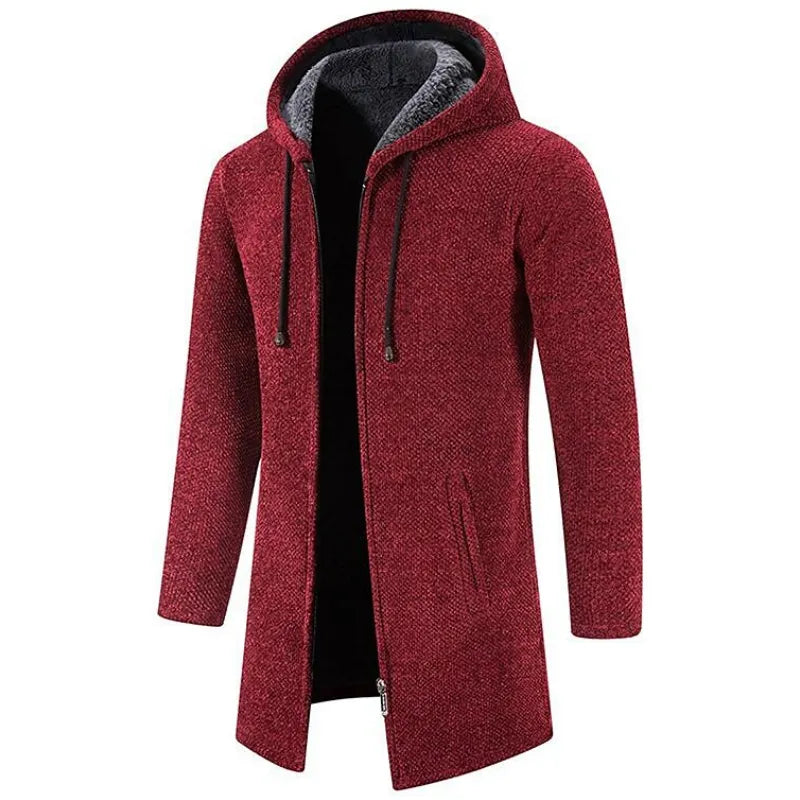 Manteau Long Zippé à Capuche pour Homme - Image 5