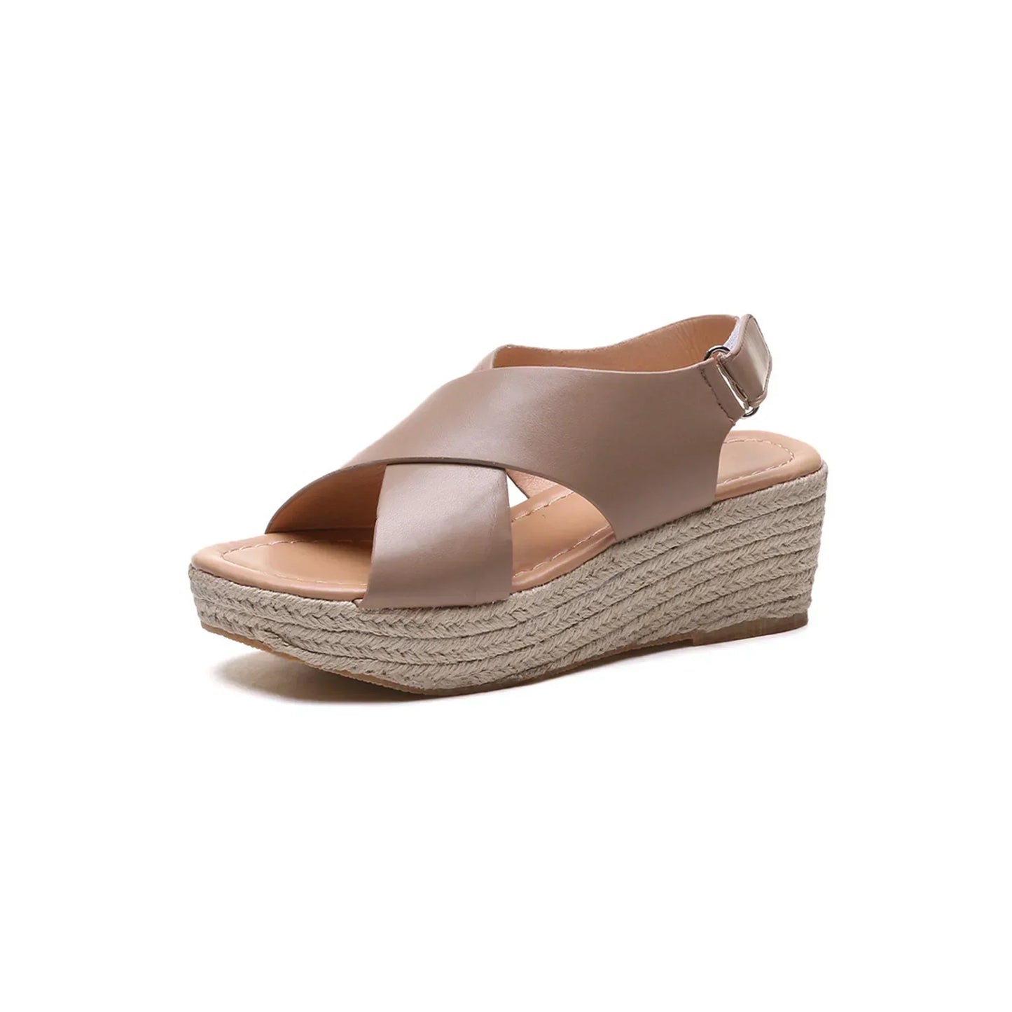 Sandales compensées espadrilles croisées pour femmes - Image 5