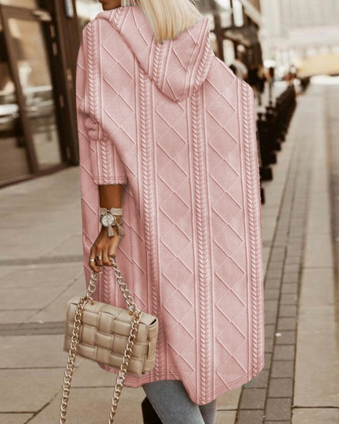Manteau Tricot à Capuche Femme - Image 5