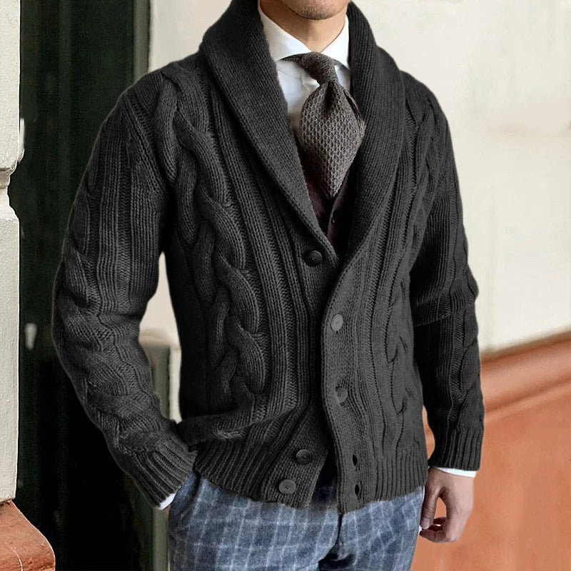 Veste Tricot Homme Col Châle - Image 4