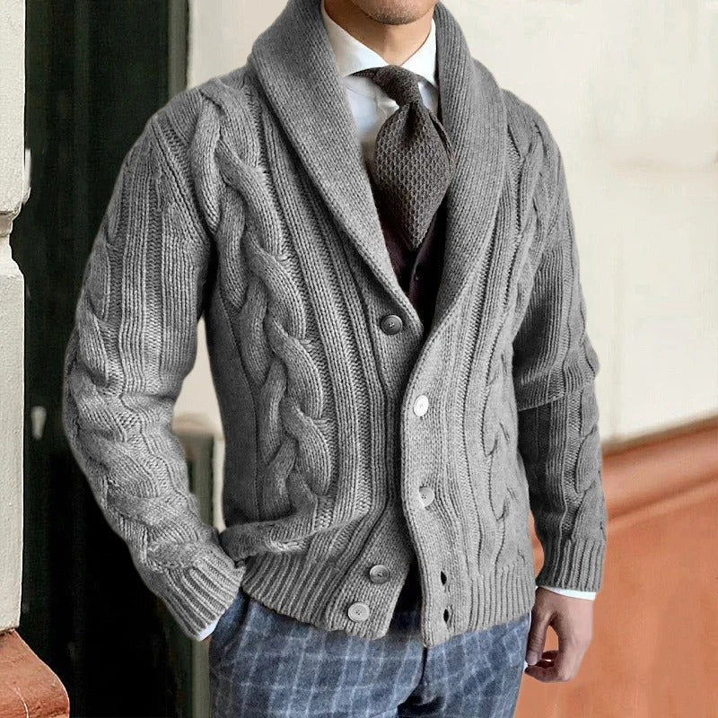 Veste Tricot Homme Col Châle - Image 2