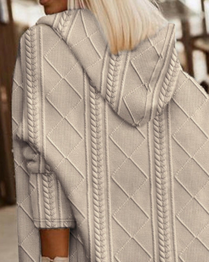 Manteau Tricot à Capuche Femme - Image 2