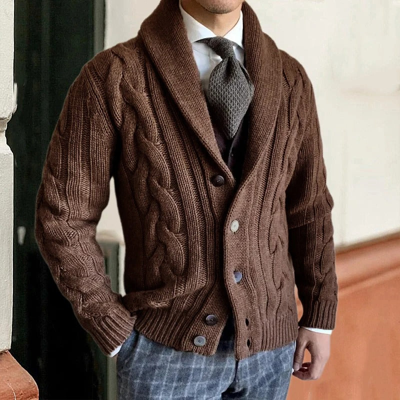 Veste Tricot Homme Col Châle - Image 3