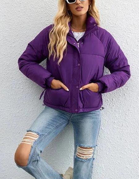 Veste matelassée boutonnée pour femme - Image 1