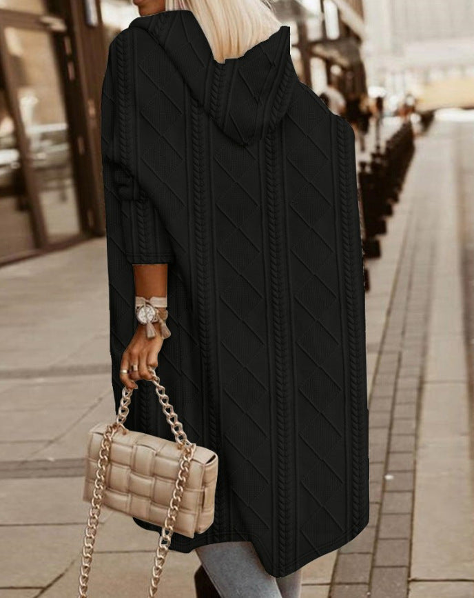 Manteau Tricot à Capuche Femme - Image 6