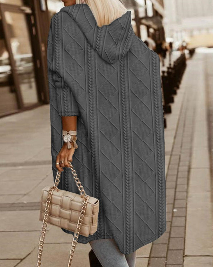 Manteau Tricot à Capuche Femme - Image 7