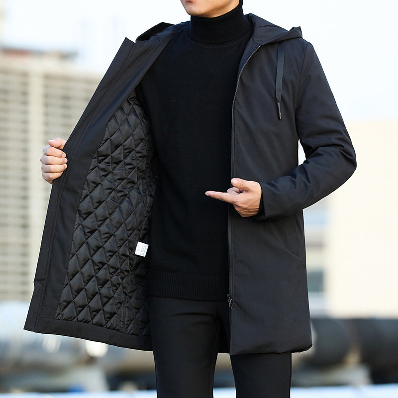 Manteau Mi-Long à Capuche pour Homme - Image 1