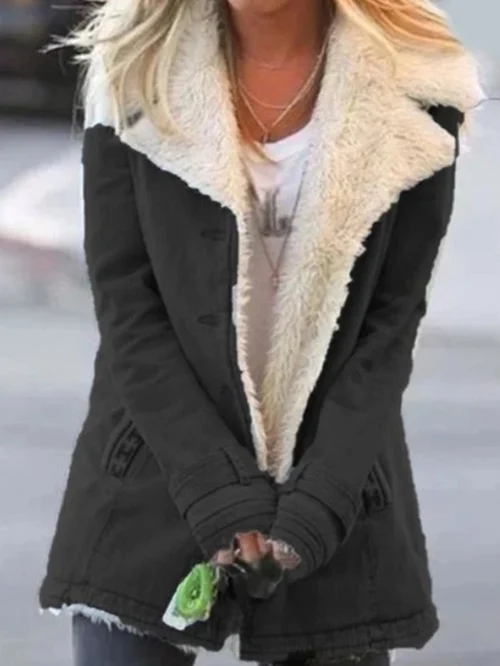 Veste Boutonnée Doublée Sherpa pour Femme - Image 4