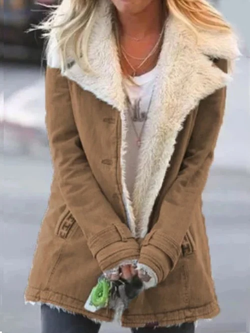 Veste Boutonnée Doublée Sherpa pour Femme - Image 2