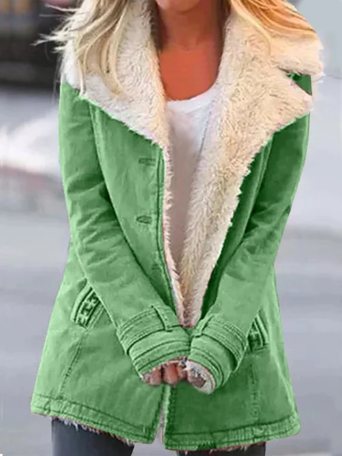 Veste Boutonnée Doublée Sherpa pour Femme - Image 5