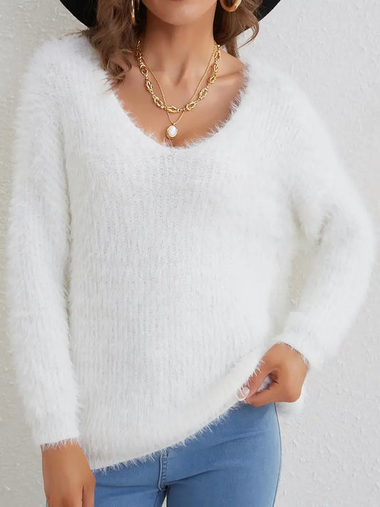 Pull V-Neck Femme - Image 1