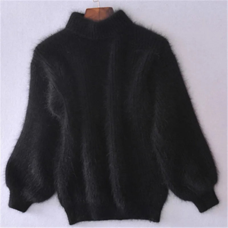 Pull doux et duveteux à manches longues pour femme - Image 7