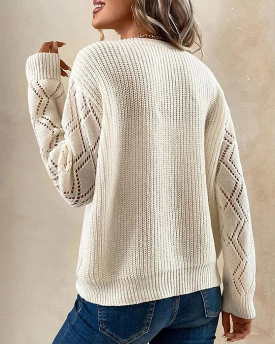 Pull en maille à col en V pour femme - Image 3