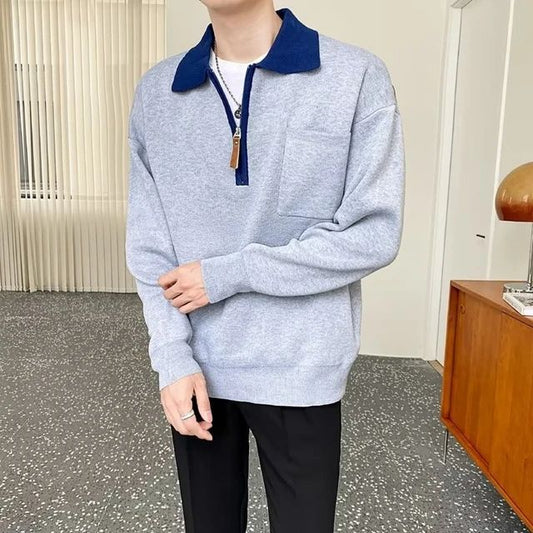 Pull à Col Zippé ¼ pour Homme - Image 1