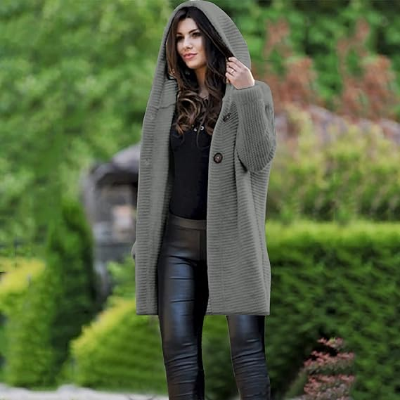 Cardigan Tricot à Capuche Femme - Image 6