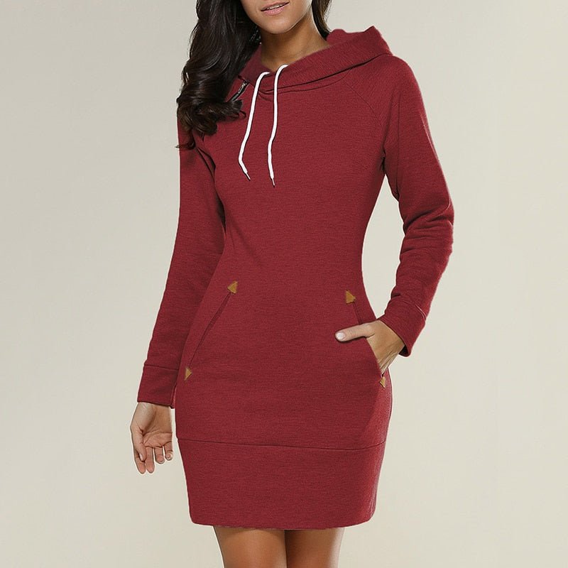 Robe Pull Mini à Capuche Femme - Image 4