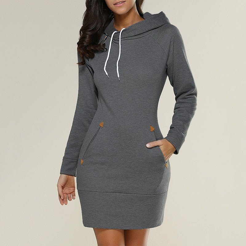 Robe Pull Mini à Capuche Femme - Image 2