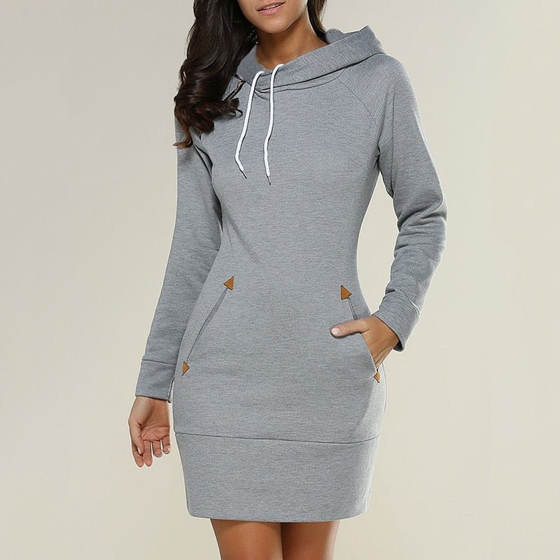 Robe Pull Mini à Capuche Femme - Image 5