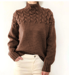 Pull Femme Col Roulé en Tricot torsadé - Image 7