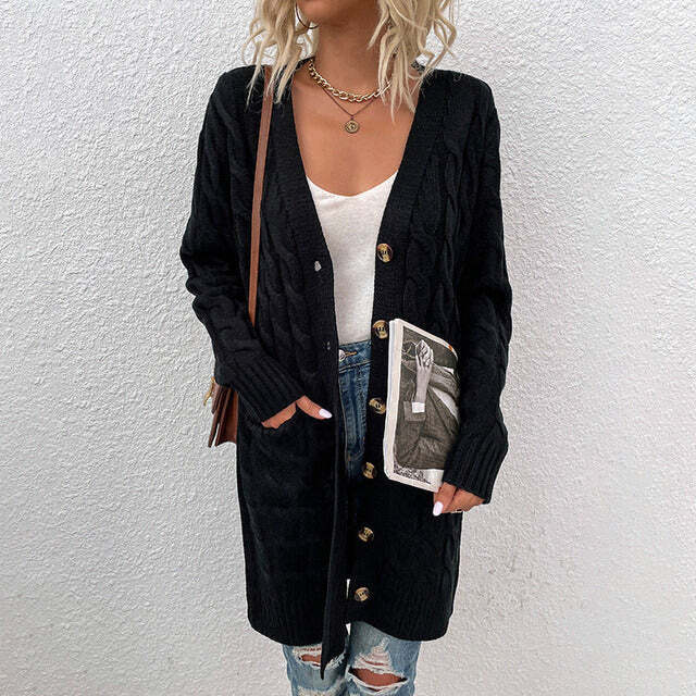 Manteau Cardigan Boutonné Femme - Image 2