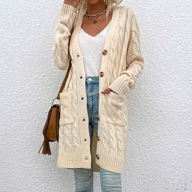 Manteau Cardigan Boutonné Femme - Image 4