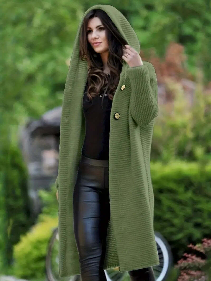 Cardigan Tricot à Capuche Femme - Image 3