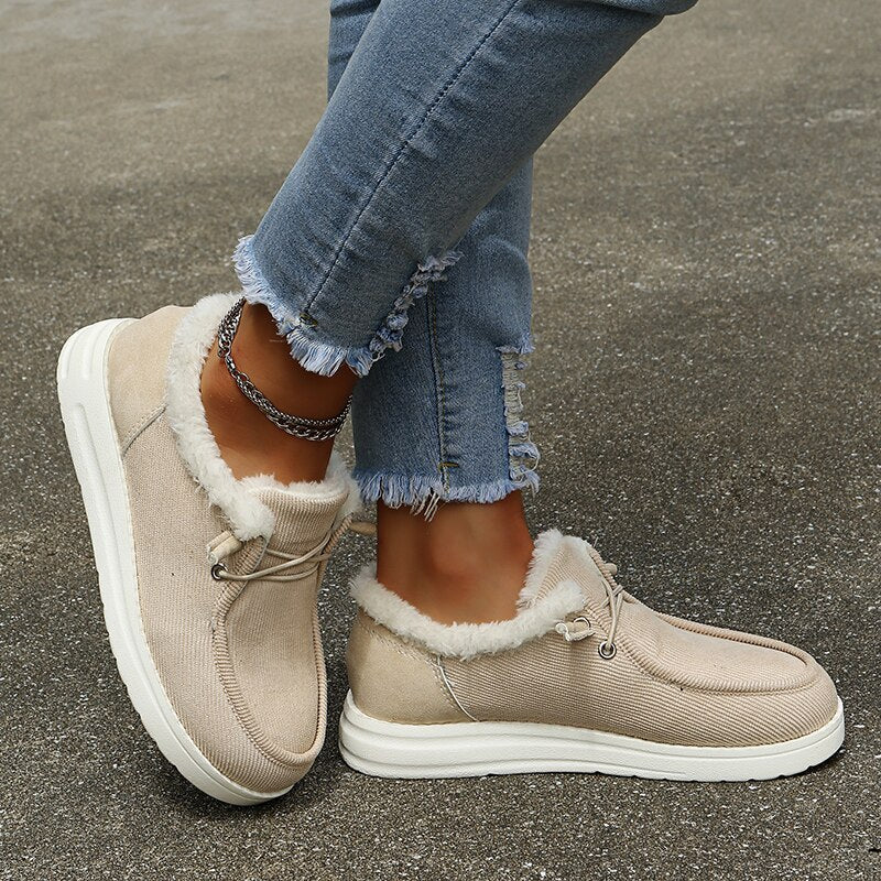 Mocassins Femme Doublés en Fausse Fourrure - Image 1