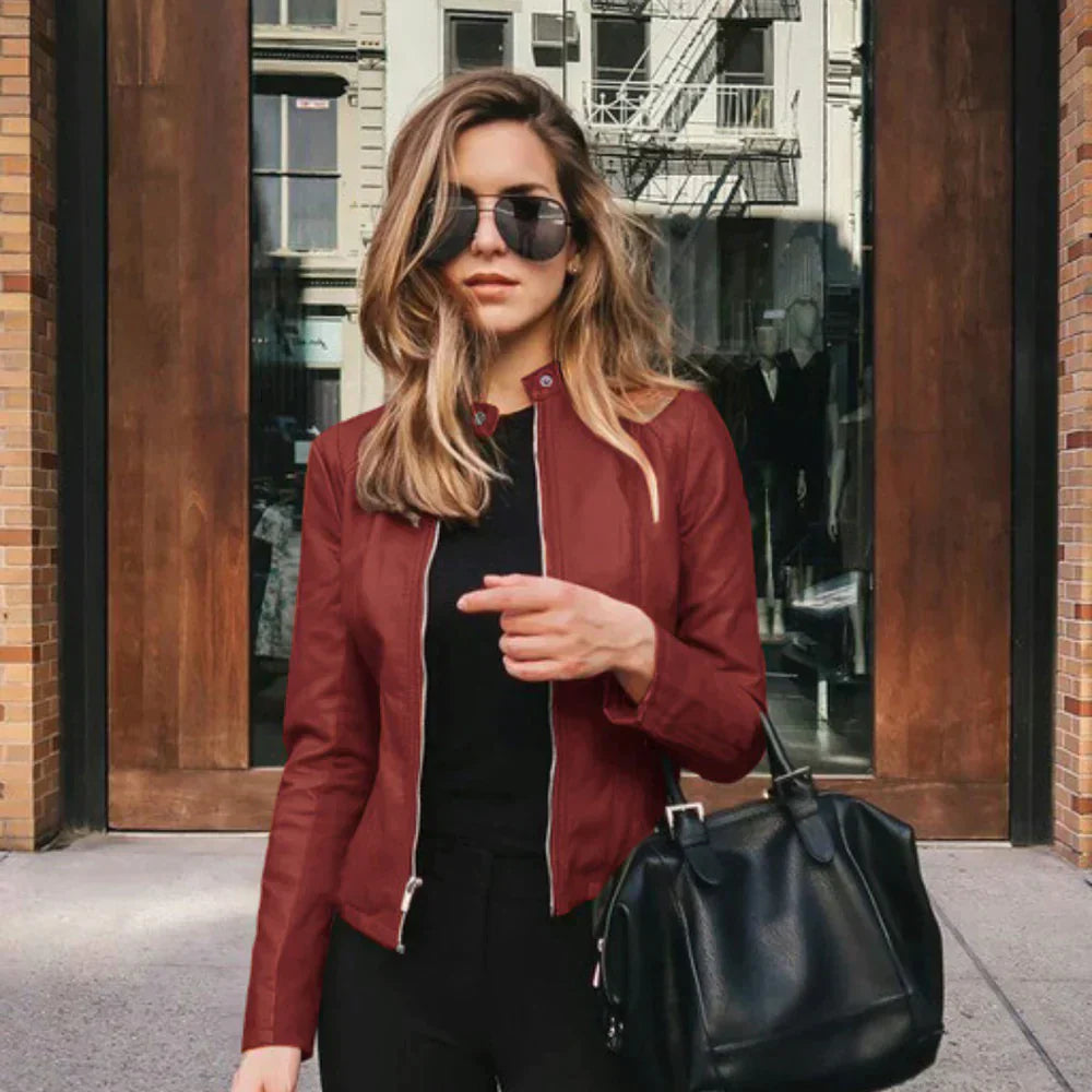 Veste Moto Femme Zippée - Image 11
