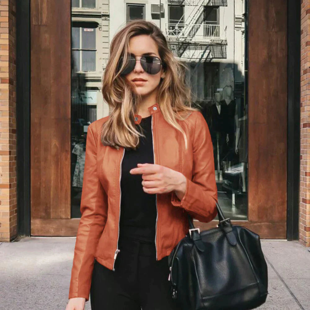 Veste Moto Femme Zippée - Image 4