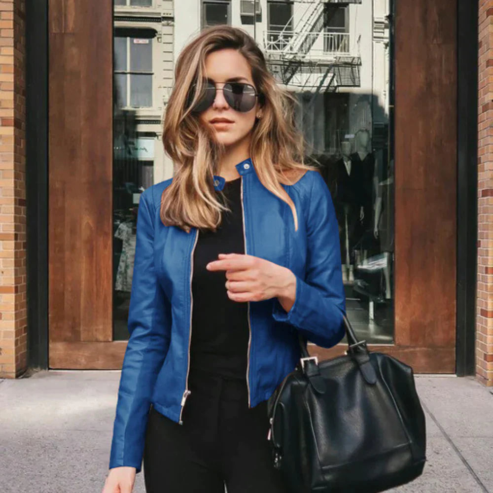 Veste Moto Femme Zippée - Image 7