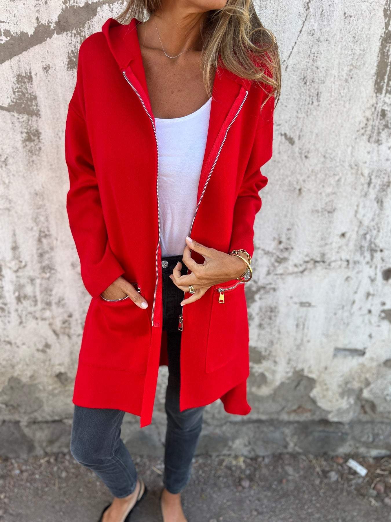 Manteau Long à Capuche pour Femme - Image 3
