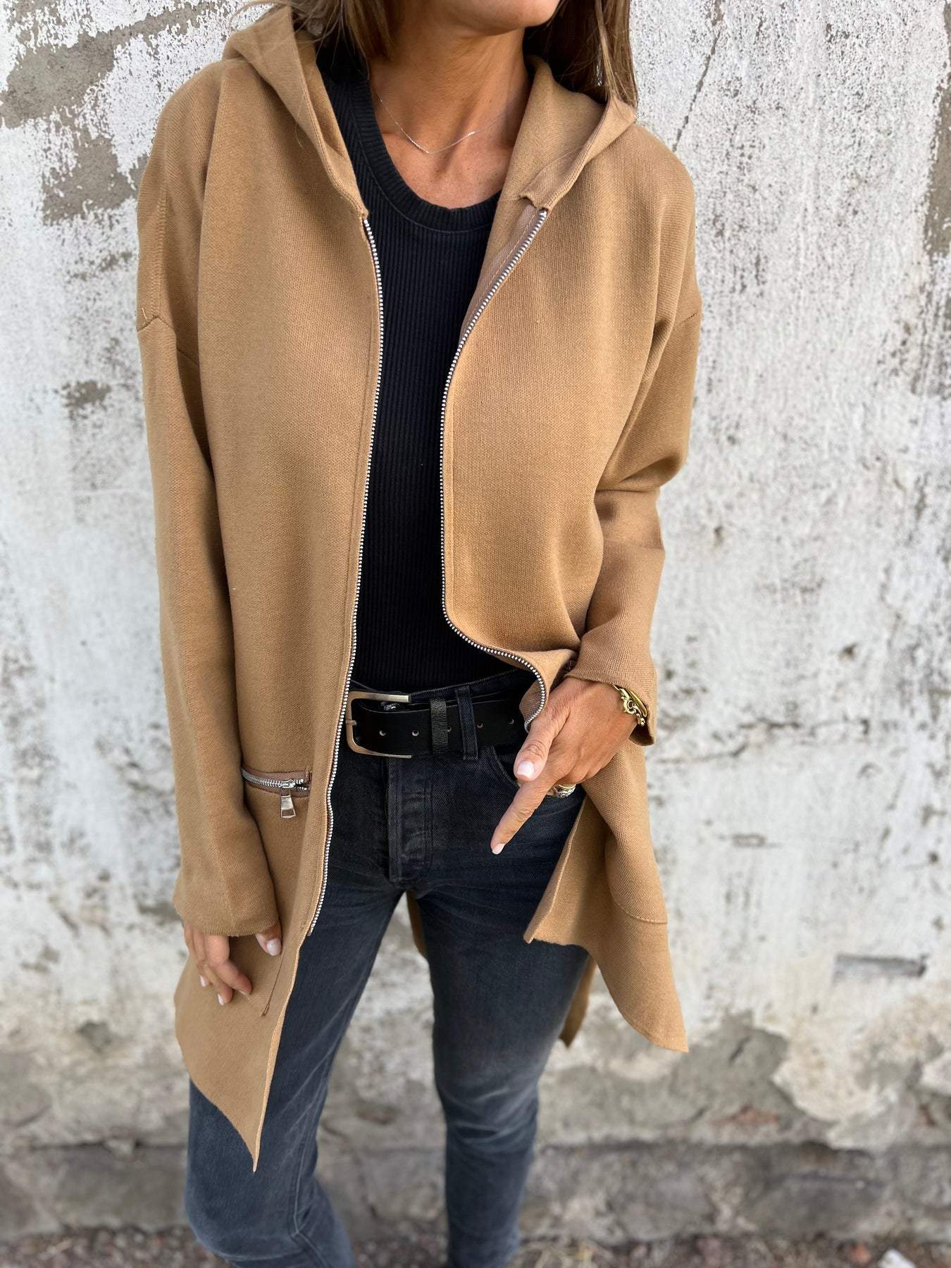 Manteau Long à Capuche pour Femme - Image 2