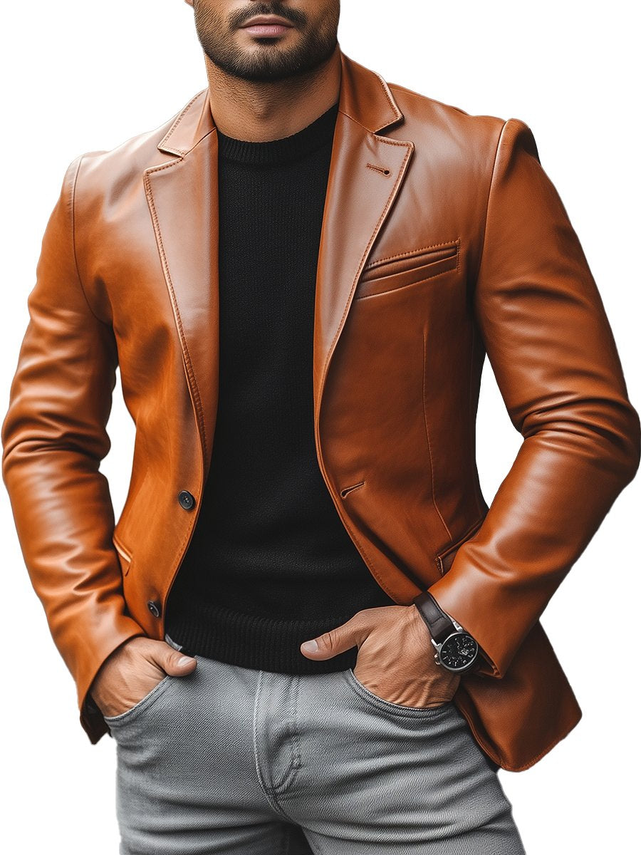 Blazer Homme Style Veste en Cuir - Image 1