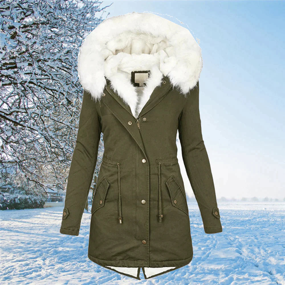 Parka Femme à Capuche Bordée de Fausse Fourrure - Image 5