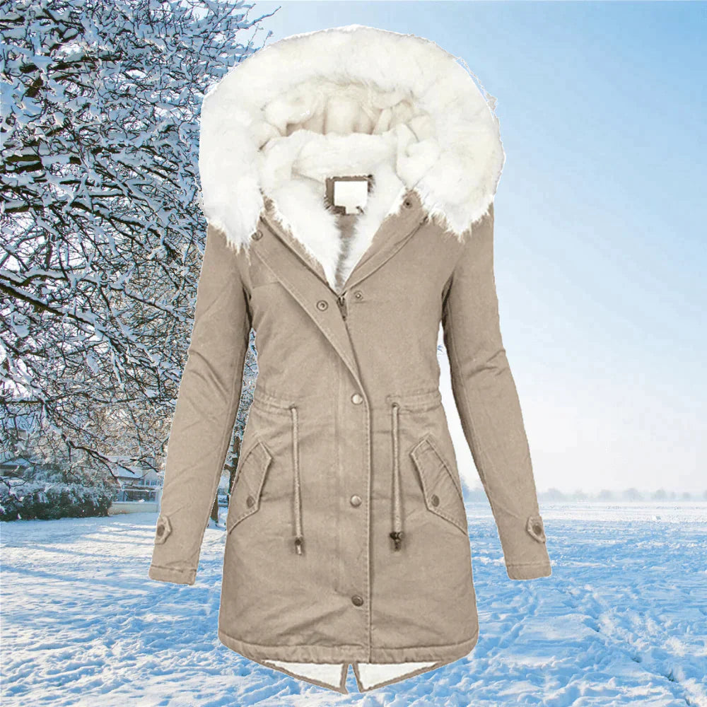 Parka Femme à Capuche Bordée de Fausse Fourrure - Image 4
