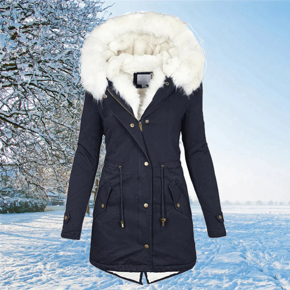 Parka Femme à Capuche Bordée de Fausse Fourrure - Image 3