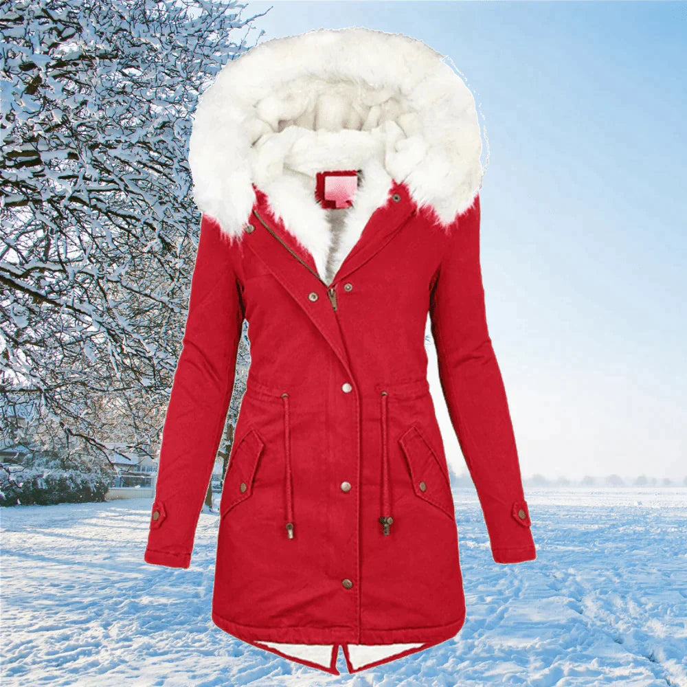 Parka Femme à Capuche Bordée de Fausse Fourrure - Image 2