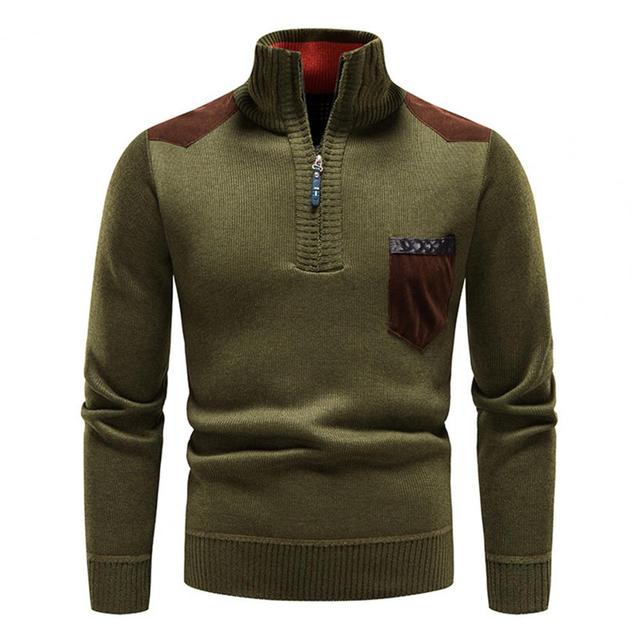 Pull Homme Col Montant Zippé au Quart - Image 4